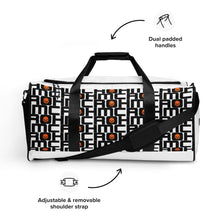 Load image into Gallery viewer, CROHM Duffle bag | White Logo pattern Orange skull