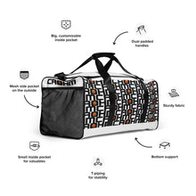Load image into Gallery viewer, CROHM Duffle bag | White Logo pattern Orange skull