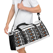 Load image into Gallery viewer, CROHM Duffle bag | White Logo pattern Orange skull