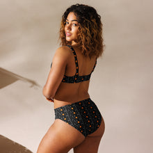 Load image into Gallery viewer, CROHM | High-waisted bikini Gray Logo pattern Orange skull