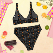 Load image into Gallery viewer, CROHM | High-waisted bikini Gray Logo pattern Orange skull