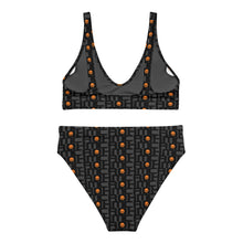 Load image into Gallery viewer, CROHM | High-waisted bikini Gray Logo pattern Orange skull