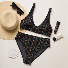 Load image into Gallery viewer, CROHM | High-waisted bikini Gray Logo pattern Orange skull