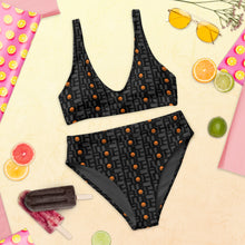 Load image into Gallery viewer, CROHM | High-waisted bikini Gray Logo pattern Orange skull