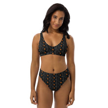 Load image into Gallery viewer, CROHM | High-waisted bikini Gray Logo pattern Orange skull