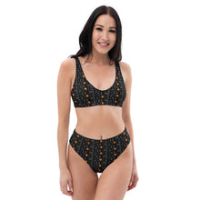 Load image into Gallery viewer, CROHM | High-waisted bikini Gray Logo pattern Orange skull