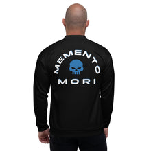 Load image into Gallery viewer, CROHM | Bomber Jacket Black Royal blue skull MEMENTO MORI
