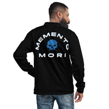 Load image into Gallery viewer, CROHM | Bomber Jacket Black Royal blue skull MEMENTO MORI
