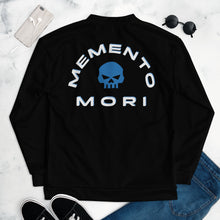 Load image into Gallery viewer, CROHM | Bomber Jacket Black Royal blue skull MEMENTO MORI
