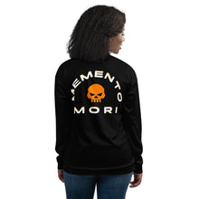 Load image into Gallery viewer, CROHM | Bomber Jacket Black Orange skull MEMENTO MORI
