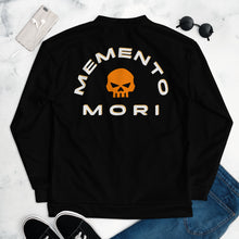 Load image into Gallery viewer, CROHM | Bomber Jacket Black Orange skull MEMENTO MORI
