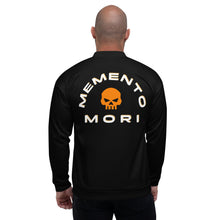 Load image into Gallery viewer, CROHM | Bomber Jacket Black Orange skull MEMENTO MORI
