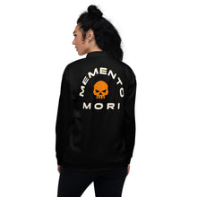 Load image into Gallery viewer, CROHM | Bomber Jacket Black Orange skull MEMENTO MORI
