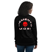 Load image into Gallery viewer, CROHM | Bomber Jacket Black Red skull MEMENTO MORI
