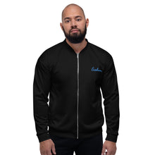 Load image into Gallery viewer, CROHM | Bomber Jacket Black Royal blue skull MEMENTO MORI
