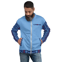 Load image into Gallery viewer, CROHM | Bomber Jacket | Blue Logo pattern on sleeves
