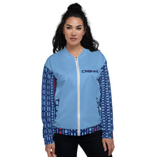 Load image into Gallery viewer, CROHM | Bomber Jacket | Blue Logo pattern on sleeves
