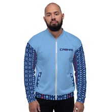 Load image into Gallery viewer, CROHM | Bomber Jacket | Blue Logo pattern on sleeves
