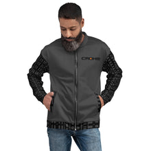 Load image into Gallery viewer, CROHM | Bomber Jacket | Grey Logo pattern on sleeves
