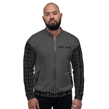 Load image into Gallery viewer, CROHM | Bomber Jacket | Grey Logo pattern on sleeves
