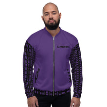 Load image into Gallery viewer, CROHM | Bomber Jacket | Purple Logo pattern on sleeves
