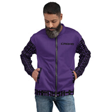 Load image into Gallery viewer, CROHM | Bomber Jacket | Purple Logo pattern on sleeves
