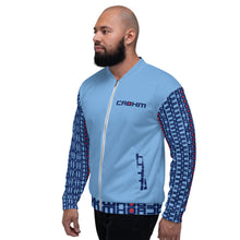 Load image into Gallery viewer, CROHM | Bomber Jacket | Blue Logo pattern on sleeves
