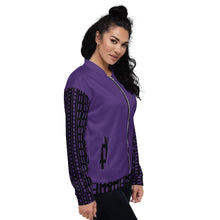 Load image into Gallery viewer, CROHM | Bomber Jacket | Purple Logo pattern on sleeves
