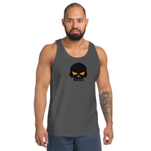 Load image into Gallery viewer, CROHM | Tank Top Big black skull Orange eyes | Two colors
