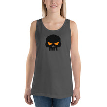 Load image into Gallery viewer, CROHM | Tank Top Big black skull Orange eyes | Two colors

