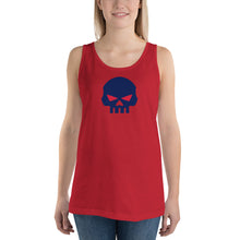 Load image into Gallery viewer, CROHM | Tank Top Big Blue skull Red eyes | Two colors
