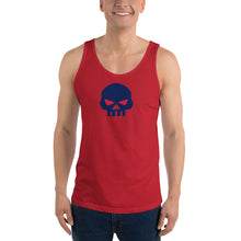 Load image into Gallery viewer, CROHM | Tank Top Big Blue skull Red eyes | Two colors
