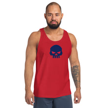 Load image into Gallery viewer, CROHM | Tank Top Big Blue skull Red eyes | Two colors
