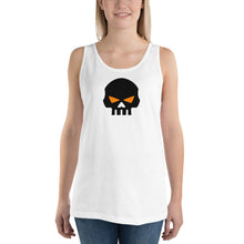 Load image into Gallery viewer, CROHM | Tank Top Big black skull Orange eyes | Two colors
