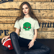 Load image into Gallery viewer, CROHM | T-shirt BIG GREEN SKULL RED EYES | Three colors
