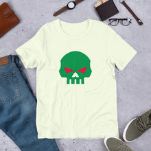 Load image into Gallery viewer, CROHM | T-shirt BIG GREEN SKULL RED EYES | Three colors
