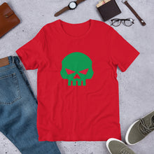 Load image into Gallery viewer, CROHM | T-shirt BIG GREEN SKULL RED EYES | Three colors
