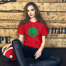 Load image into Gallery viewer, CROHM | T-shirt BIG GREEN SKULL RED EYES | Three colors
