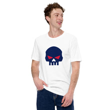 Load image into Gallery viewer, CROHM | T-shirt BIG BLUE SKULL RED EYES | Two colors
