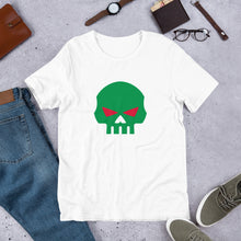 Load image into Gallery viewer, CROHM | T-shirt BIG GREEN SKULL RED EYES | Three colors
