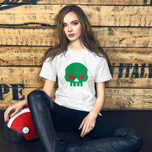 Load image into Gallery viewer, CROHM | T-shirt BIG GREEN SKULL RED EYES | Three colors
