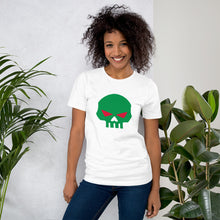 Load image into Gallery viewer, CROHM | T-shirt BIG GREEN SKULL RED EYES | Three colors
