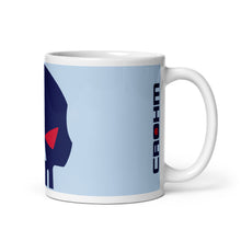 Load image into Gallery viewer, CROHM | Mug Blue skull Red eyes
