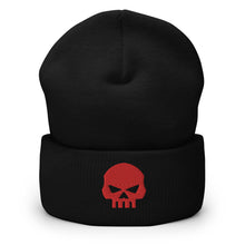 Load image into Gallery viewer, CROHM | Beanie Black Pure skull Red
