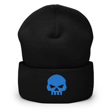 Load image into Gallery viewer, CROHM | Beanie Black Pure skull Blue
