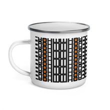 Load image into Gallery viewer, CROHM | Enamel mug Logo pattern Orange skull
