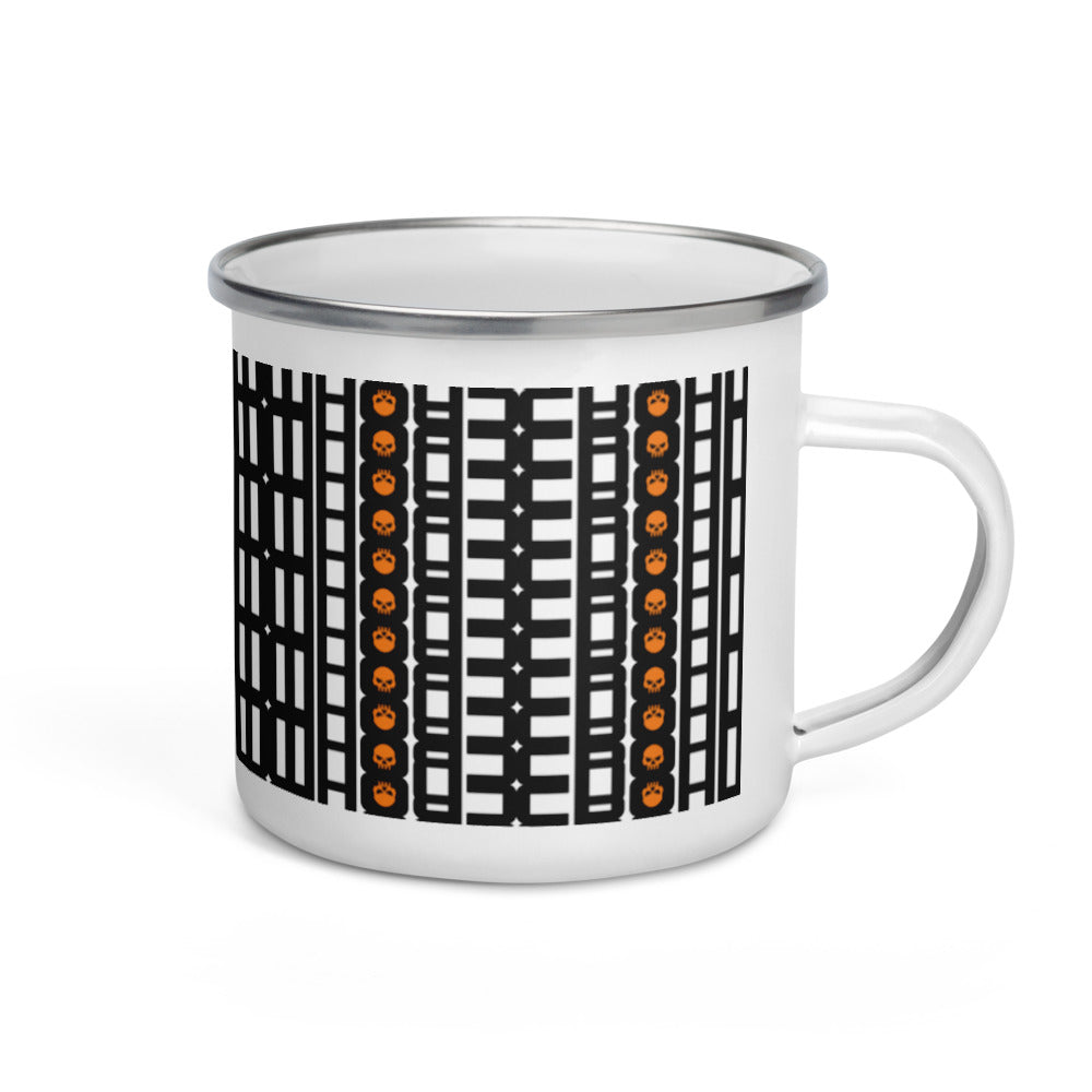 CROHM | Enamel mug Logo pattern Orange skull